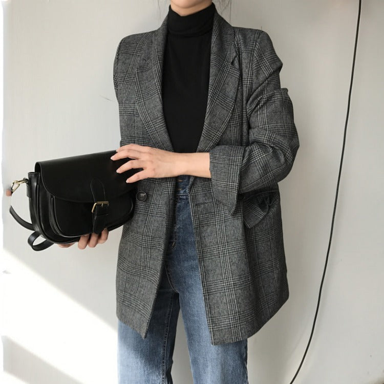 GR | blazer with checked jacket