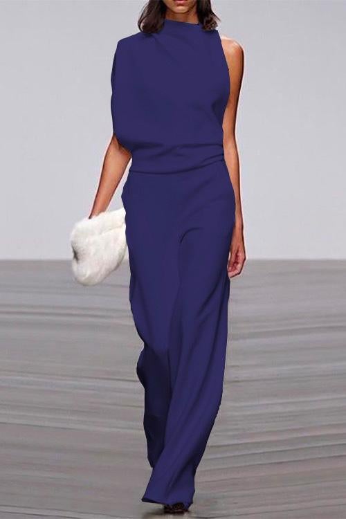 GR | Rosiedress One Shoulder Waist Wide Leg Jumpsuit