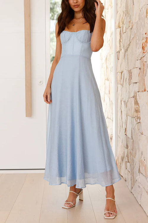 GR | Rosiedress Backless Lace-Up Flowing Maxi Cami Dress