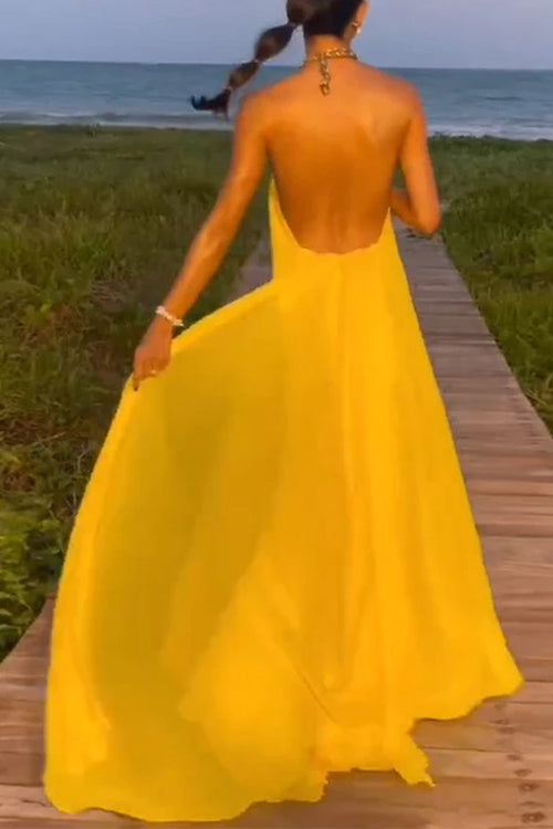 GR | Rosiedress Chain Holder Open Back Maxi Swing Dress