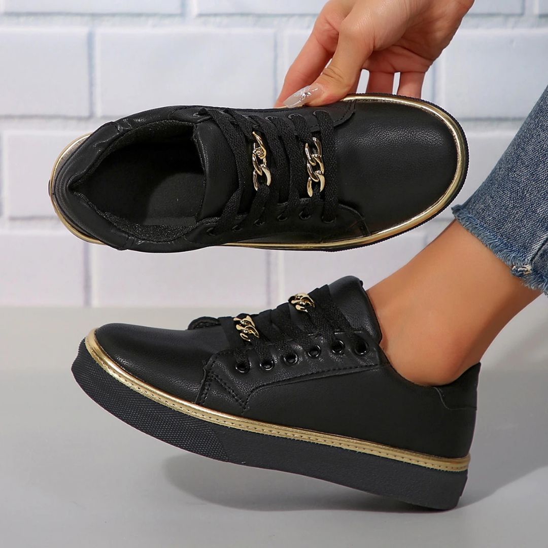 GR | Comfortable women's sneakers with gold accents and soft insole for summer