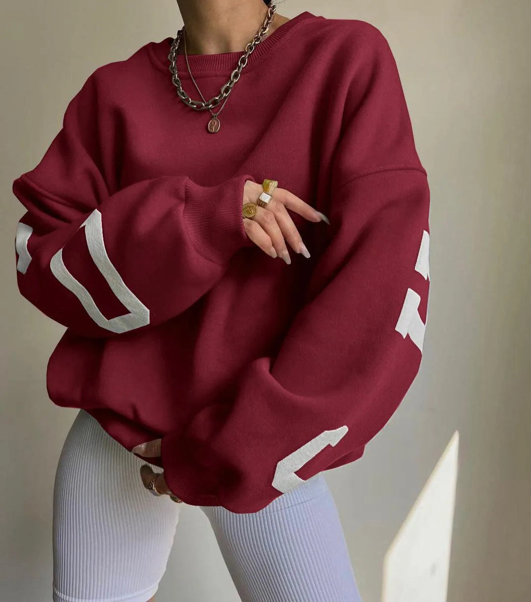 GR | Damenpullover mit lässigem Druck