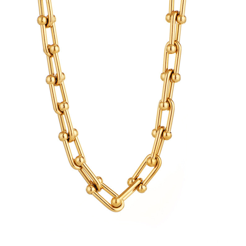 GR | Necklace U-shaped lock thick chain