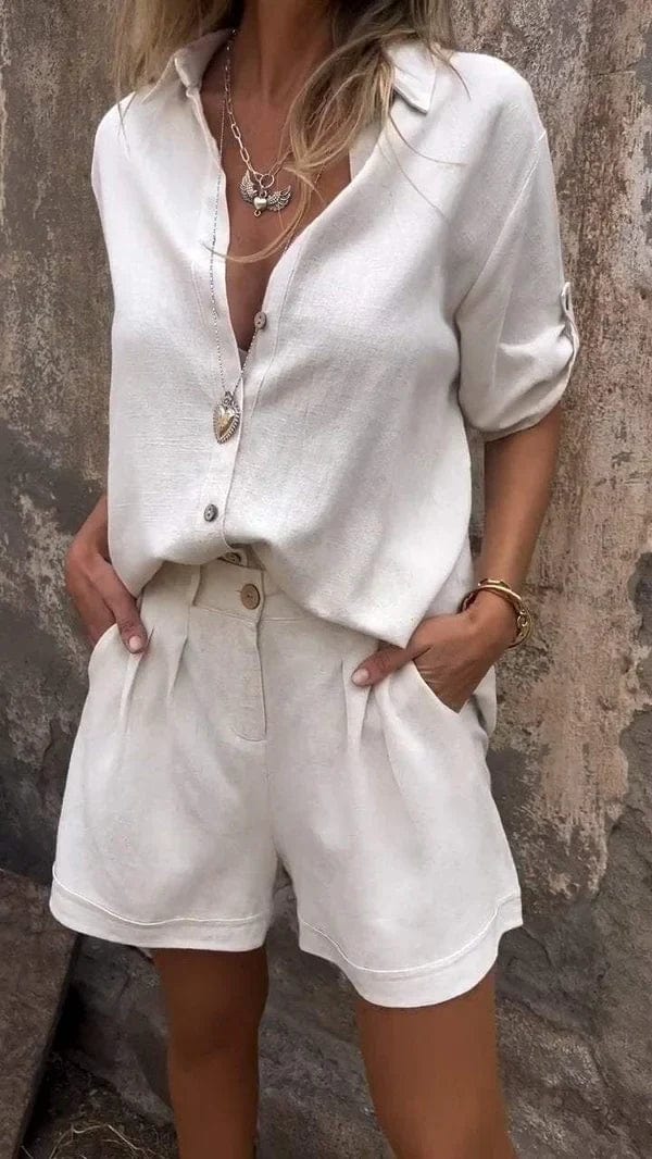 Paula | Blouse set made of cotton and linen