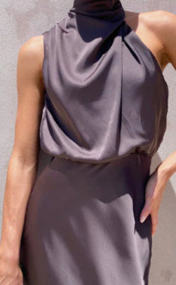 GR | Satin-colored multi-colored slim-fit casual two-piece suit