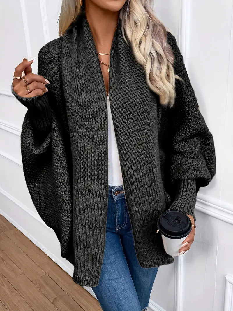 GR | Lässige Oversized Gestrickte Weste Für Damen