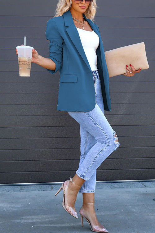 GR | Rosiedress Classic One-Button Back Slit Pocket Blazer