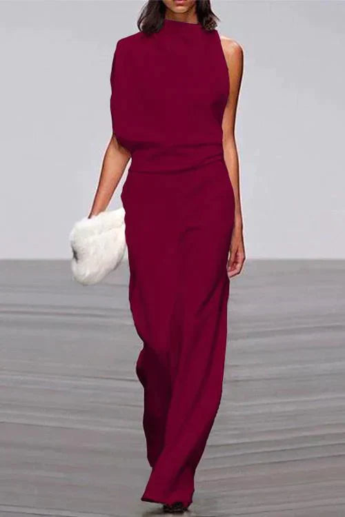 GR | Rosiedress Cowl Neck One Shoulder Batwing Sleeve Party Suit
