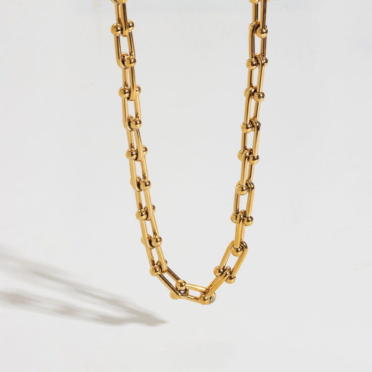 GR | Necklace U-shaped lock thick chain