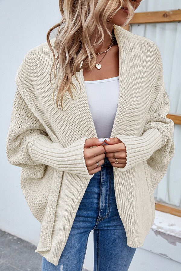 GR | Eleganter Herbst Strickcardigan mit Dolmanärmeln für Frauen