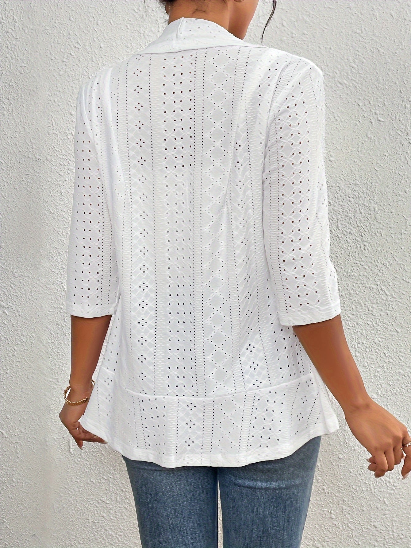 GR | Women's blazer with 3/4 sleeves – open front, lightweight and elegant