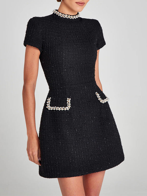 GR | Besticktes Tweed Minikleid Für Frauen