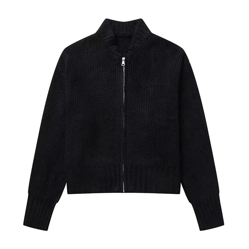 Large cardigan with zipper