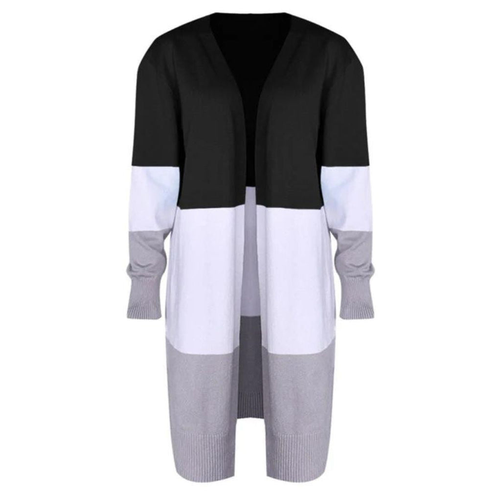 GR | Strickjacke mit Farbblock und offener Front
