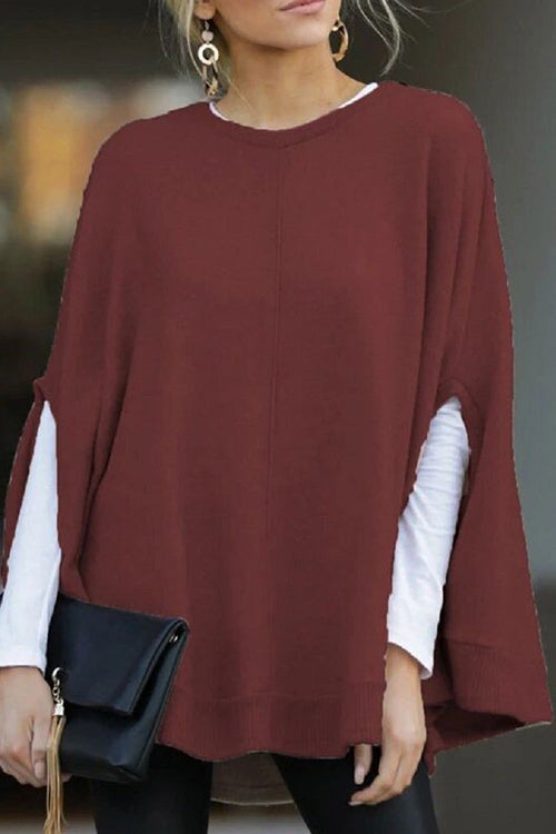 GR | Rosiedress Round Neck Batwing Sleeve Cape Top