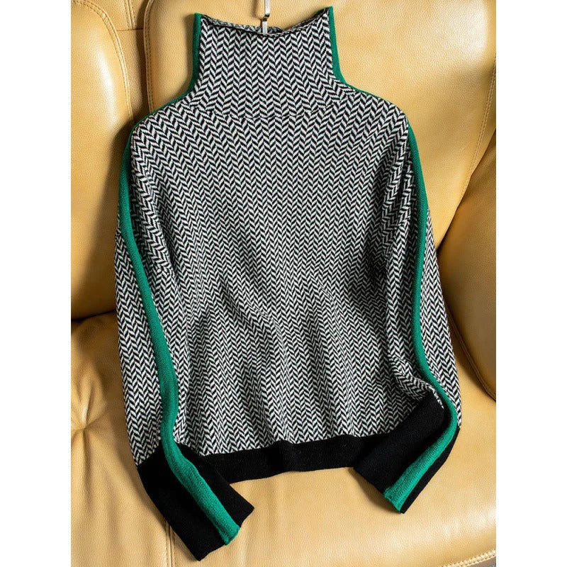 GR Geometric knitted roll neck sweater