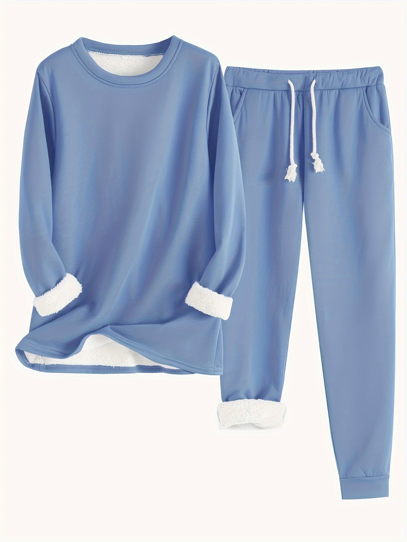 GR | Stylish Winter Casual Thermal Sweatshirt and Jogging Pants Set for Women