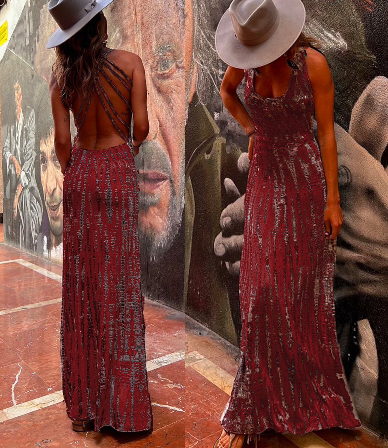 GR | Rosiedress Criss Cross Open Back Tie Dye Maxi Dress