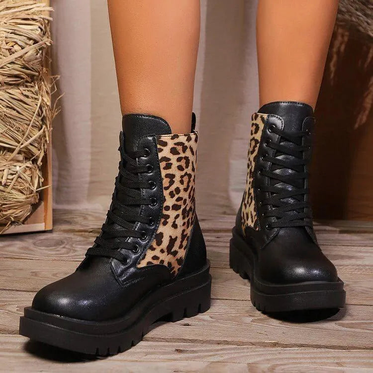 GR | Women's Leopard Martin Boots
