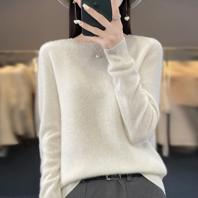GR | Cashmere Pullover Damen Stilvoller Rundhals, Weich & Komfortabel