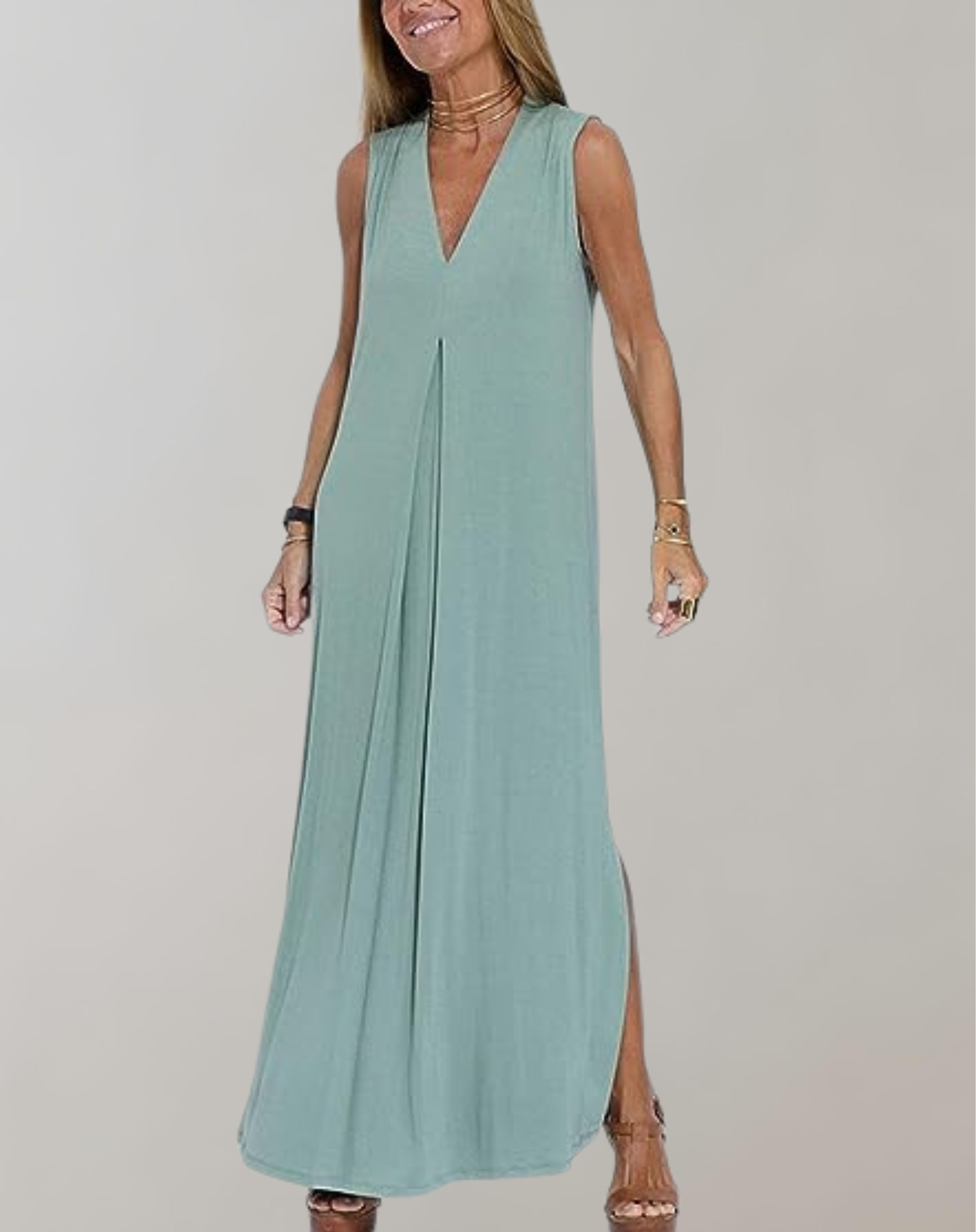 Elegant V-neck sheath dress