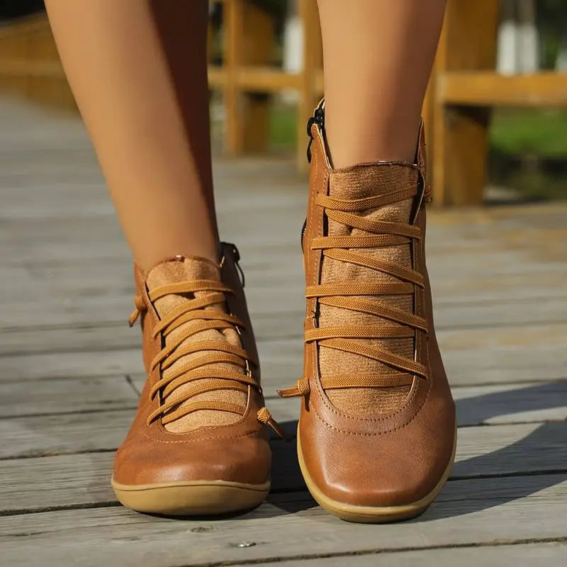 GR - Women's casual lace-up ankle boots