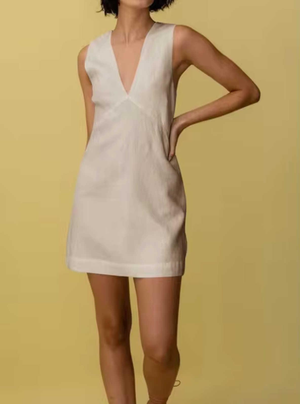 GR | Mini Kleid Ohne Ärmel aus Leinen