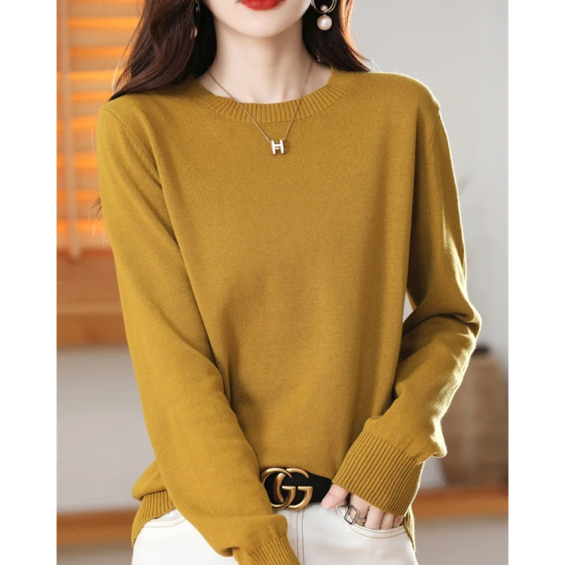GR | Cashmere Pullover Damen Klassischer Rundhals, Weich & Atmungsaktiv