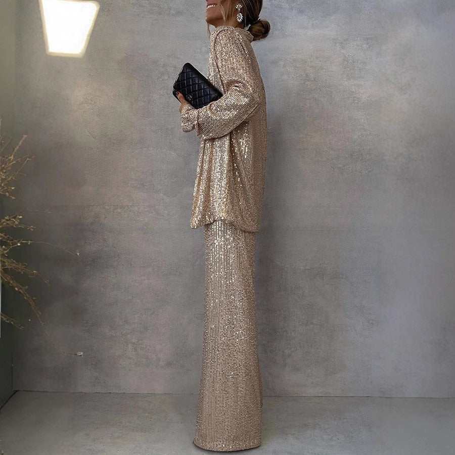 GR | Trendy design - High-waisted sequin suit