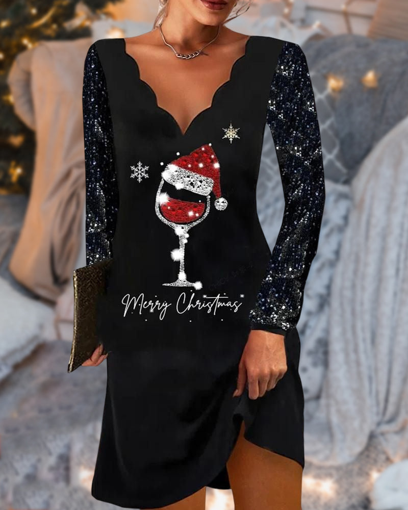 GR | Comfortable Chic V-Neck Cheer Dress