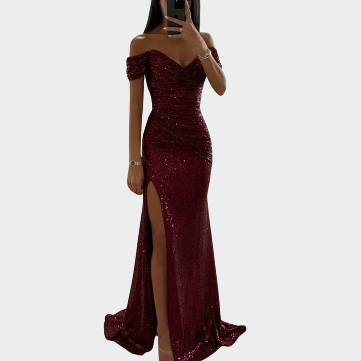 GR | Damen Lange Elegante Abendkleid Mit Schlitz Für Frauen