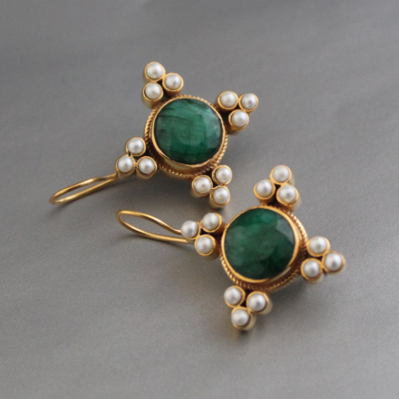 GR | Pearl Vintage Drop Earrings Gold Plated