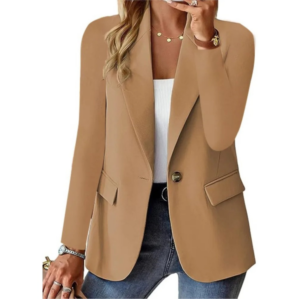 GR | Casual fitted long-sleeved jacket with buckle, women's blazer