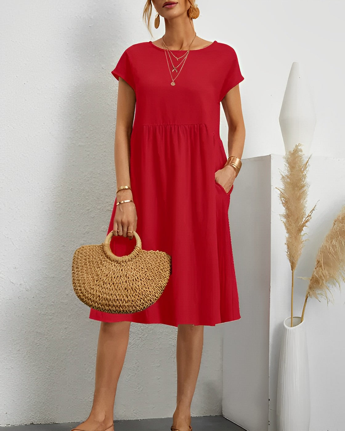 GR | Midi-Kleid mit Seitentaschen