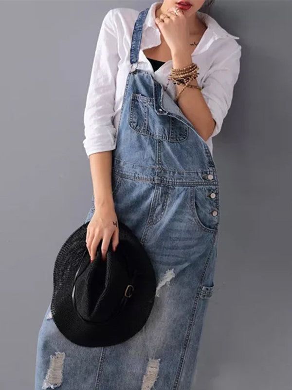 GR | Casual denim pinafore dress