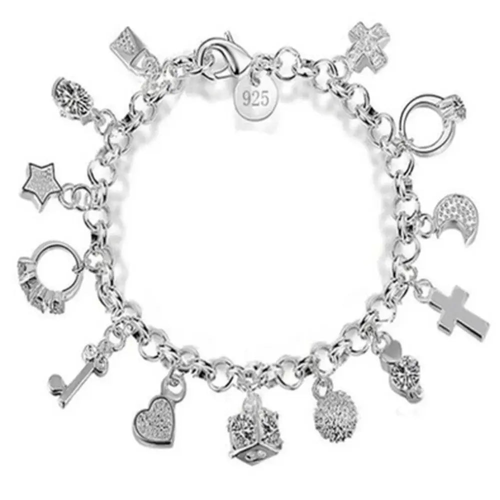 GR | Sterling Silver Charm Bracelet for Women