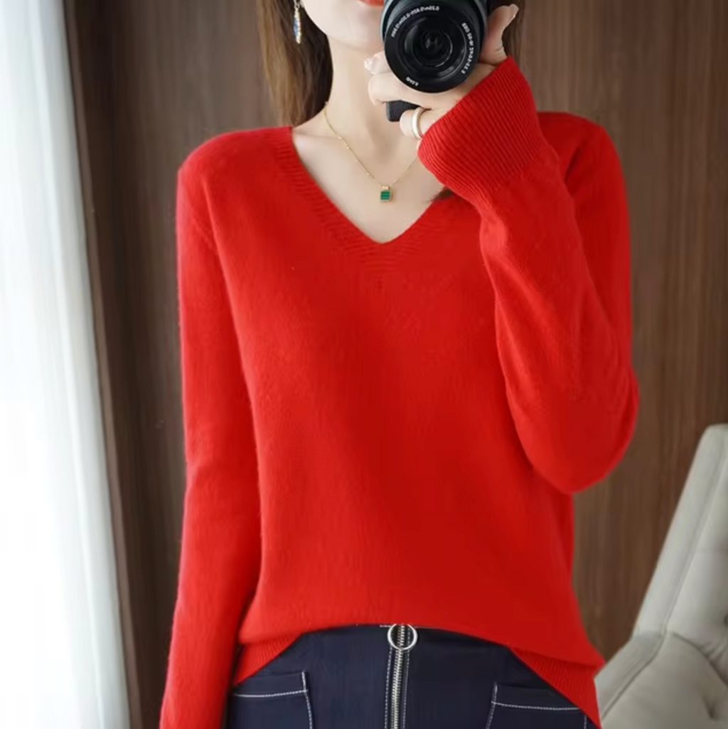 GR | V-Ausschnitt Strickpullover