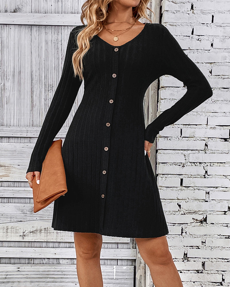 GR | Black dress with long sleeves