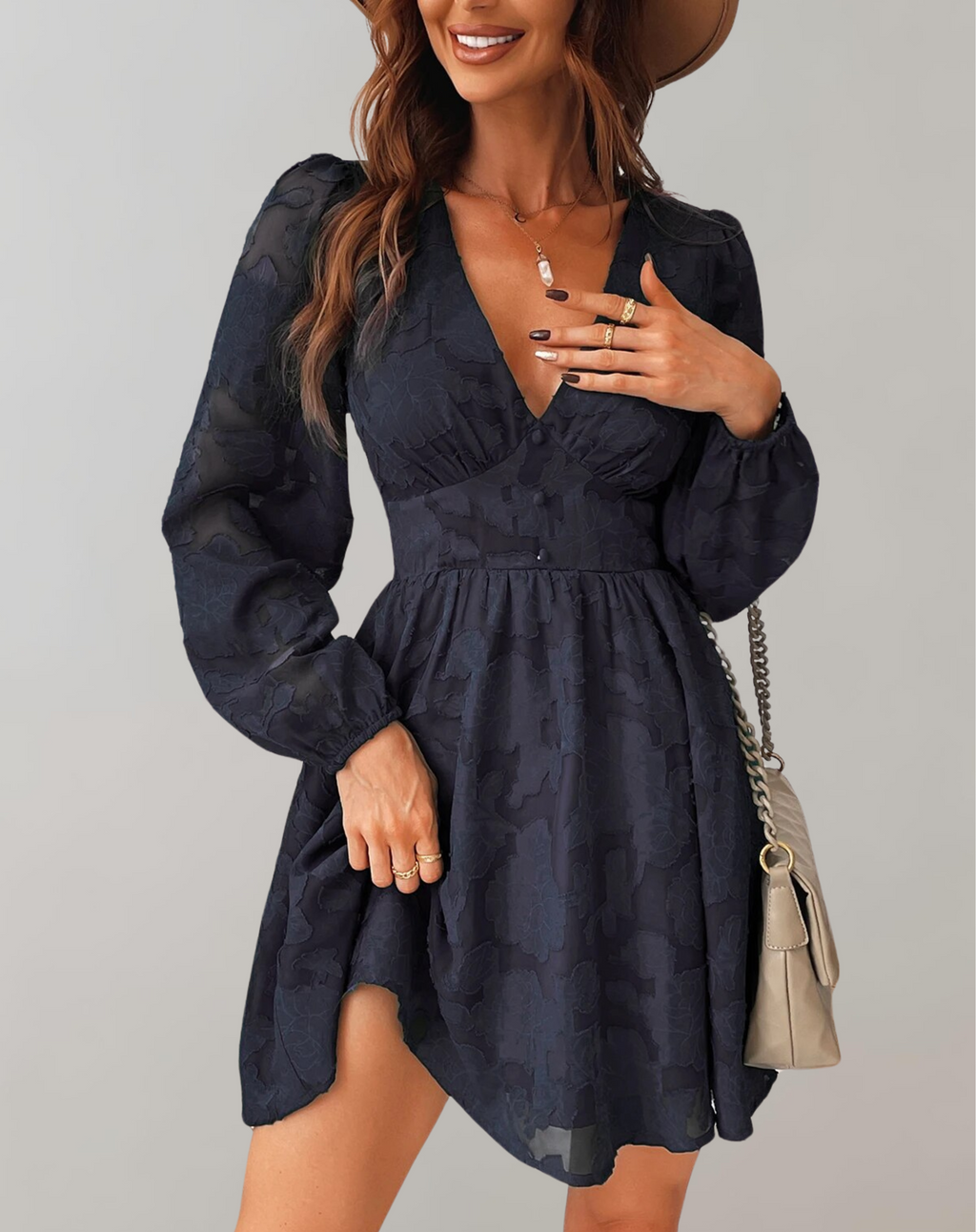 GR | V-ausschnitt Minikleid