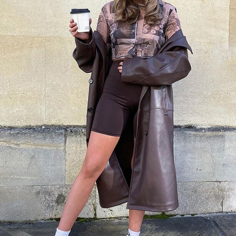 Oversized leather jacket