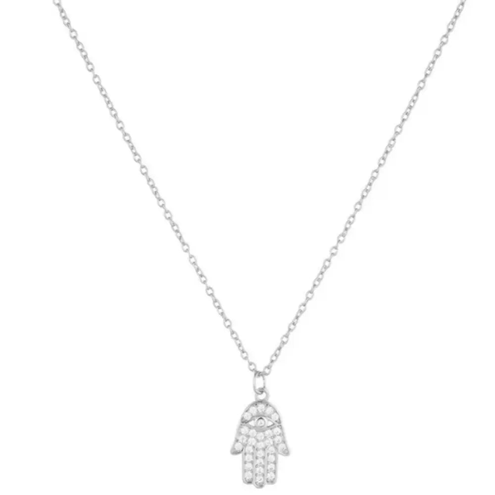 GR | Sterling Silver Diamond Protective Pendant for Women