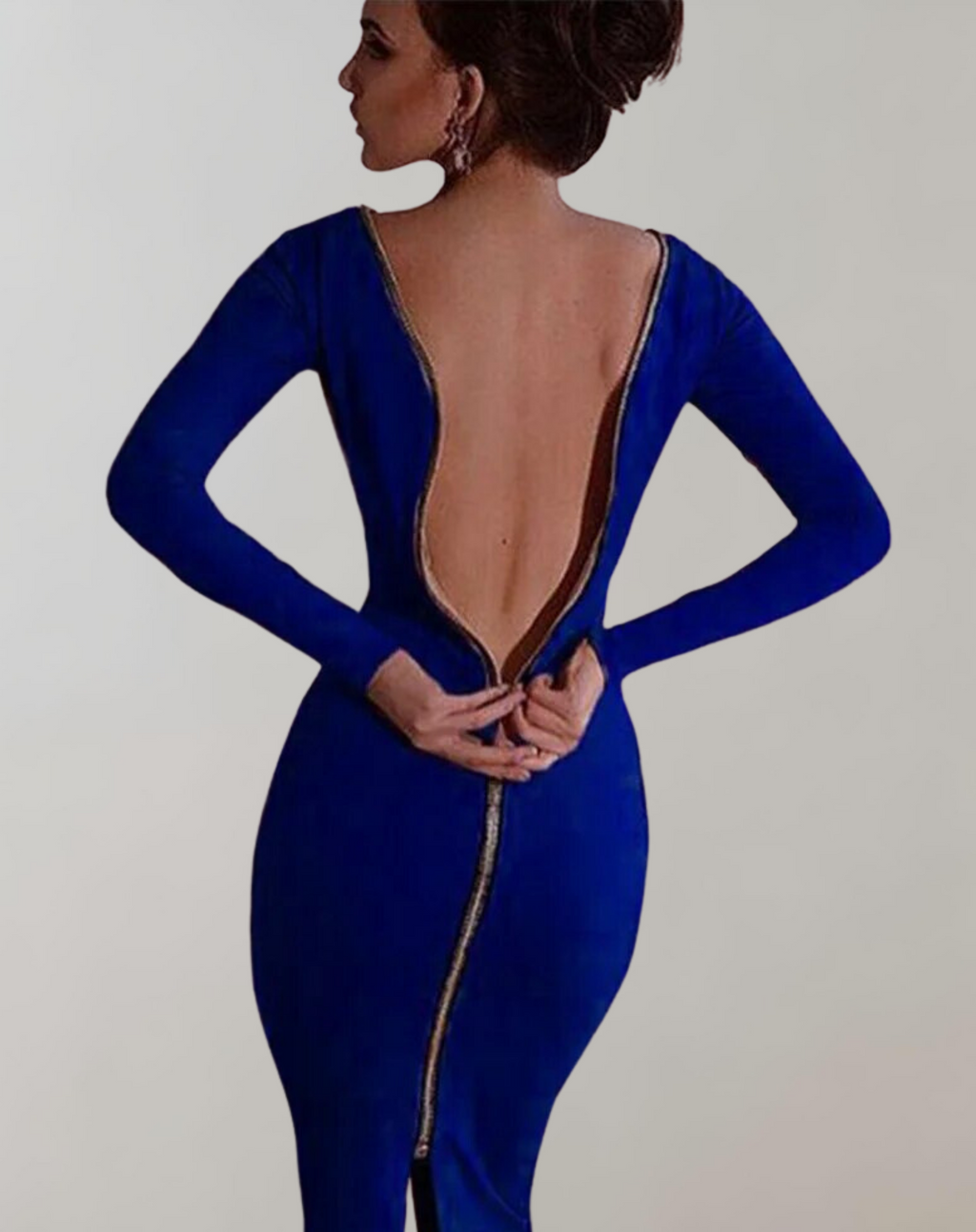 GR - Long-sleeved dress with back zipper 