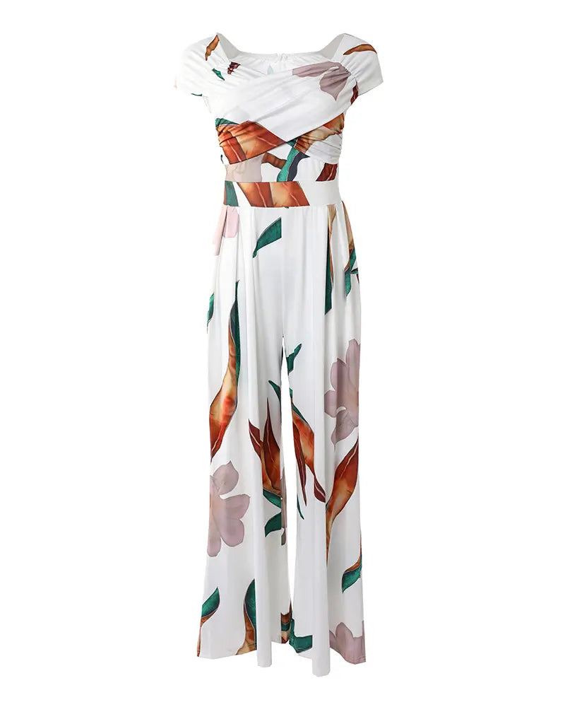 GR | Elegant jumpsuit dress with floral pattern