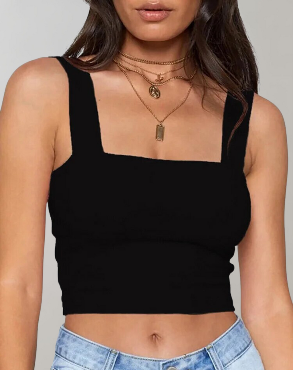 GR - Women's crop top with neckline