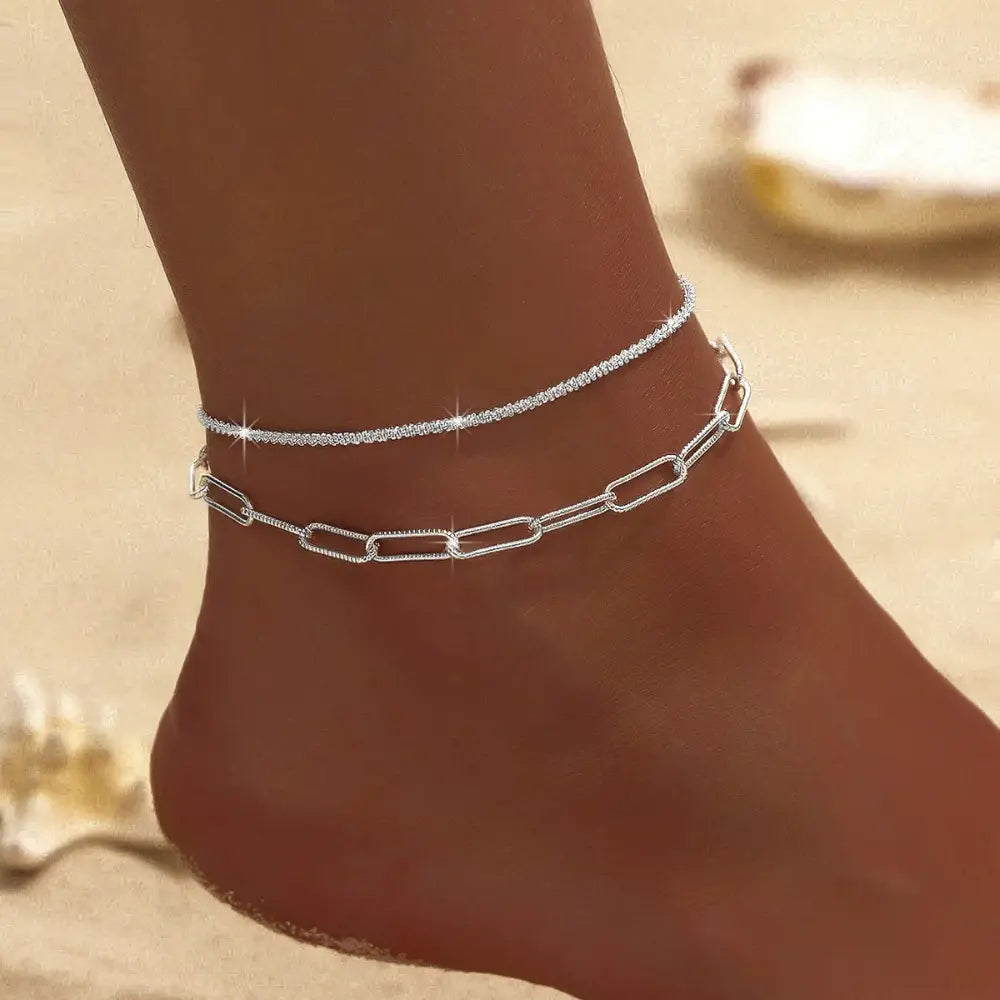 GR | Chic Silver/Gold Double Anklet