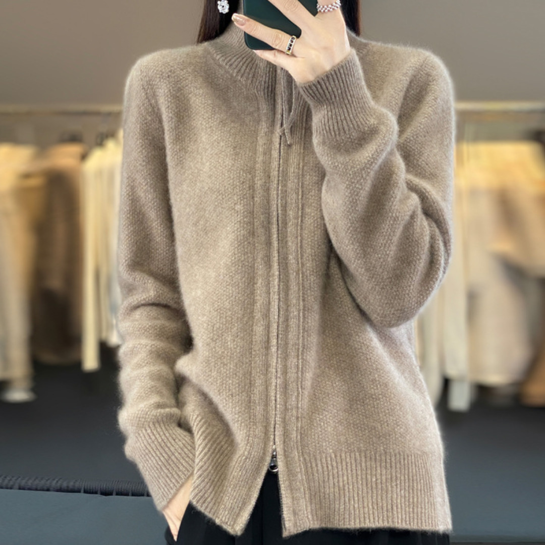 GR | Elegant and comfortable zip-up cardigan