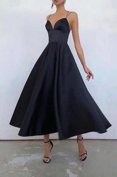 GR | elegantes Midi-Kleid mit Spaghettiträgern für besondere Anlässe