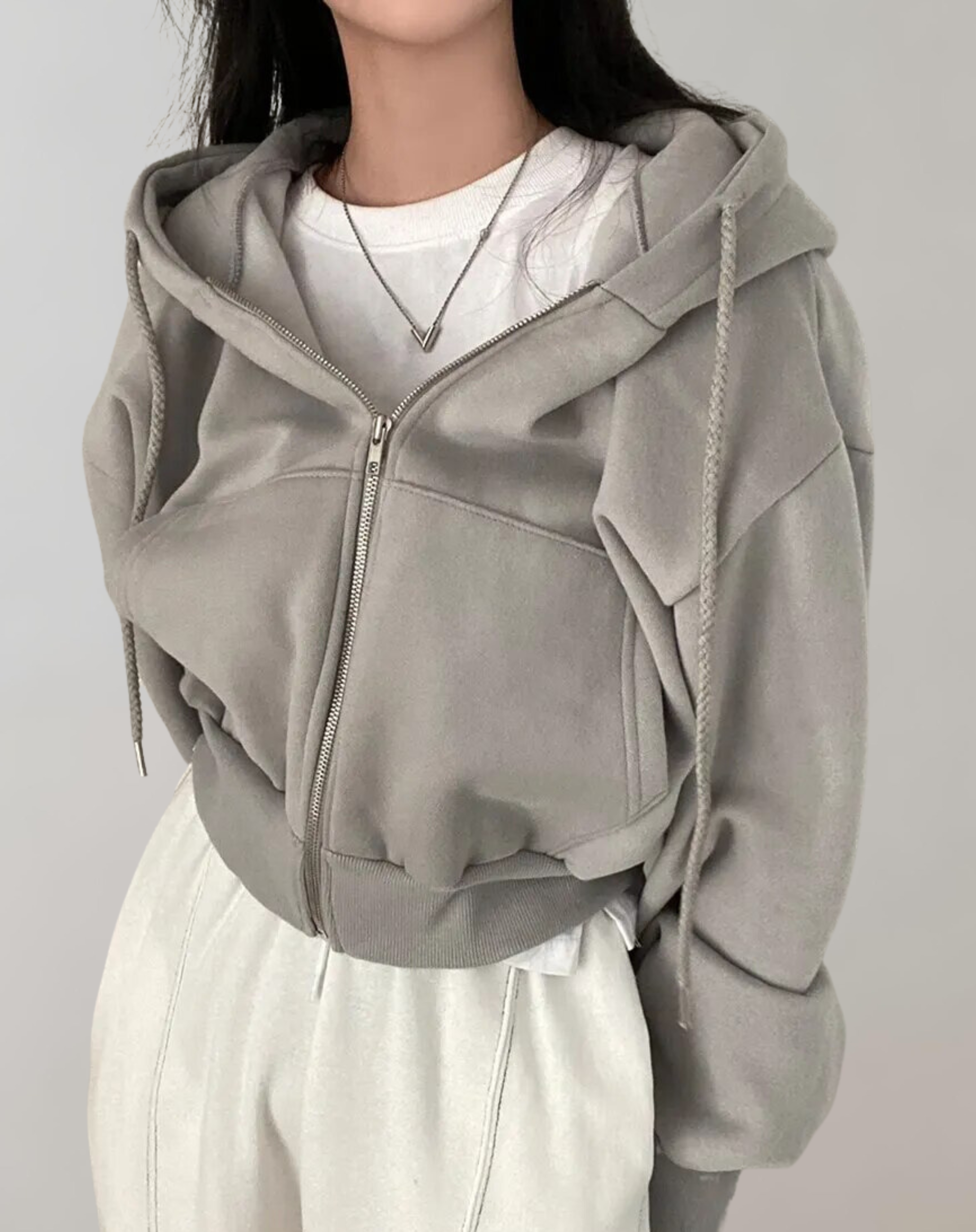 GR - Women's Solid Hooded Sweatshirt