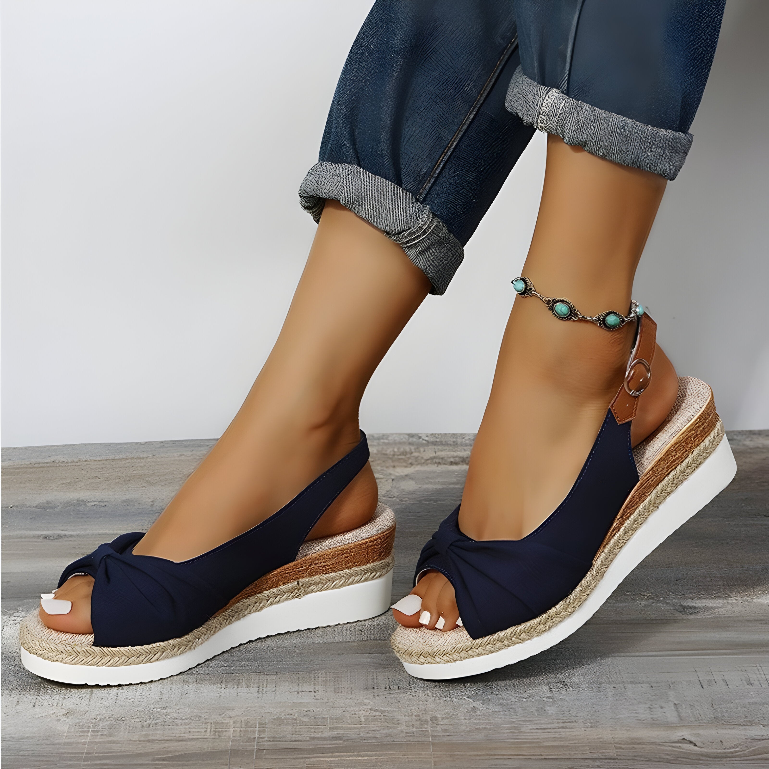 GR | Orthopedic Wedge Sandals with Peep Toe