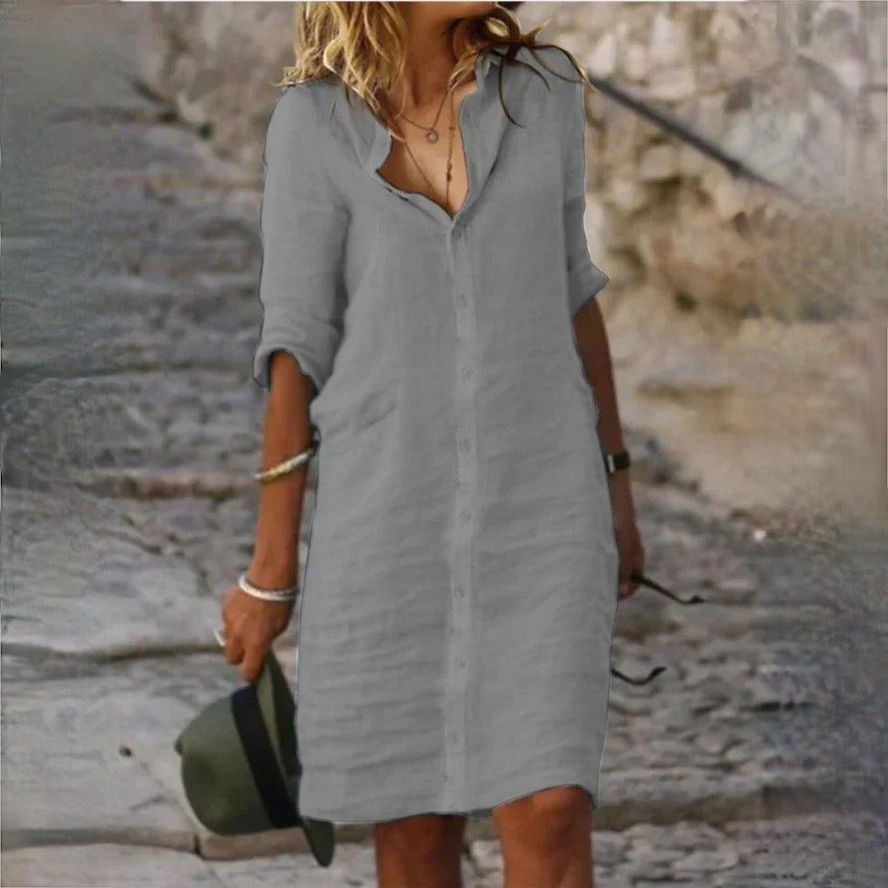GR | Cotton Linen Women's Dress